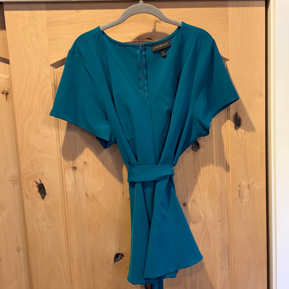 Lane Bryant Teal Blouse with tie